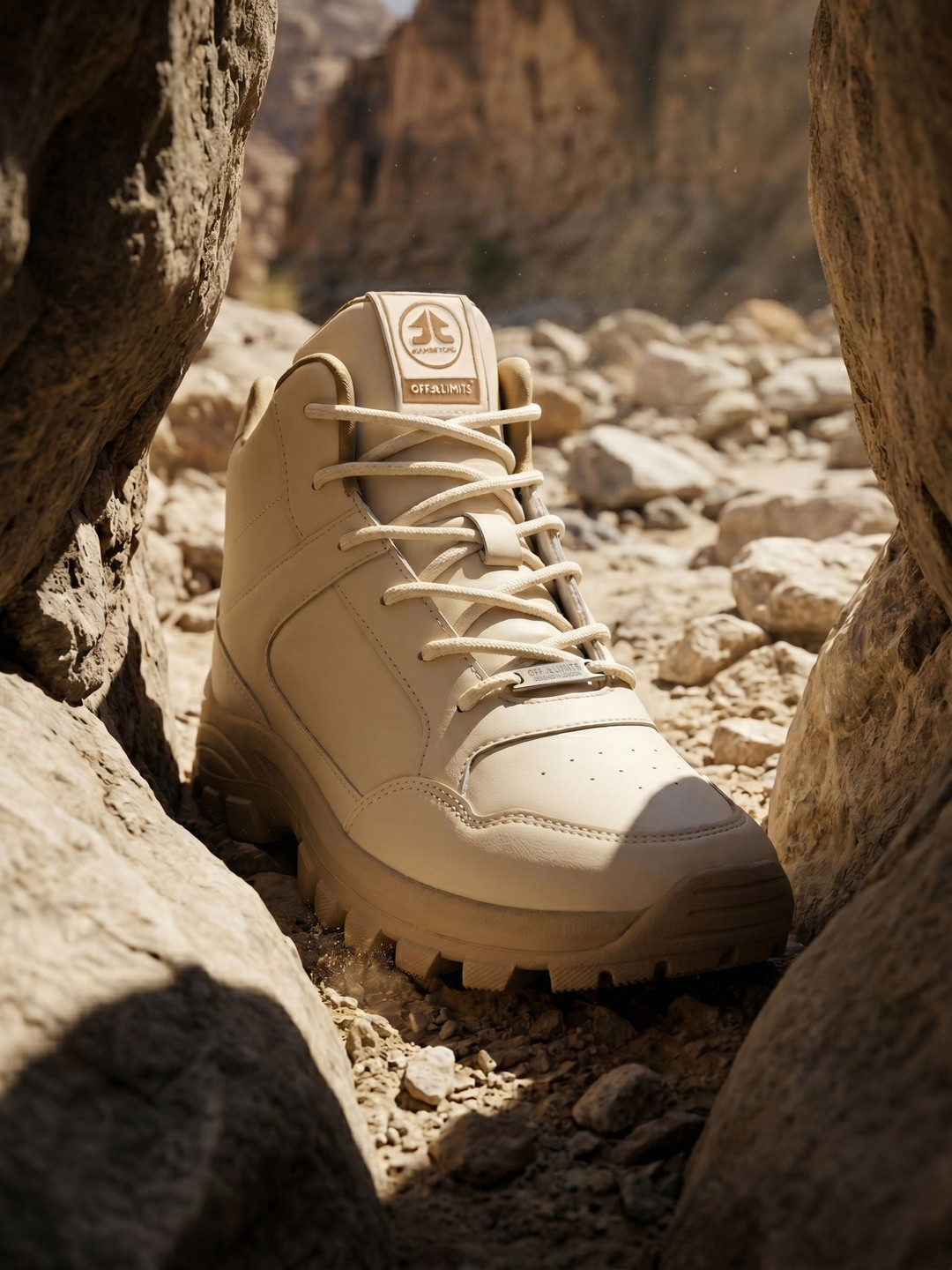 OFF LIMITS Magnum Opus Beige Synthetic Trekking Shoes