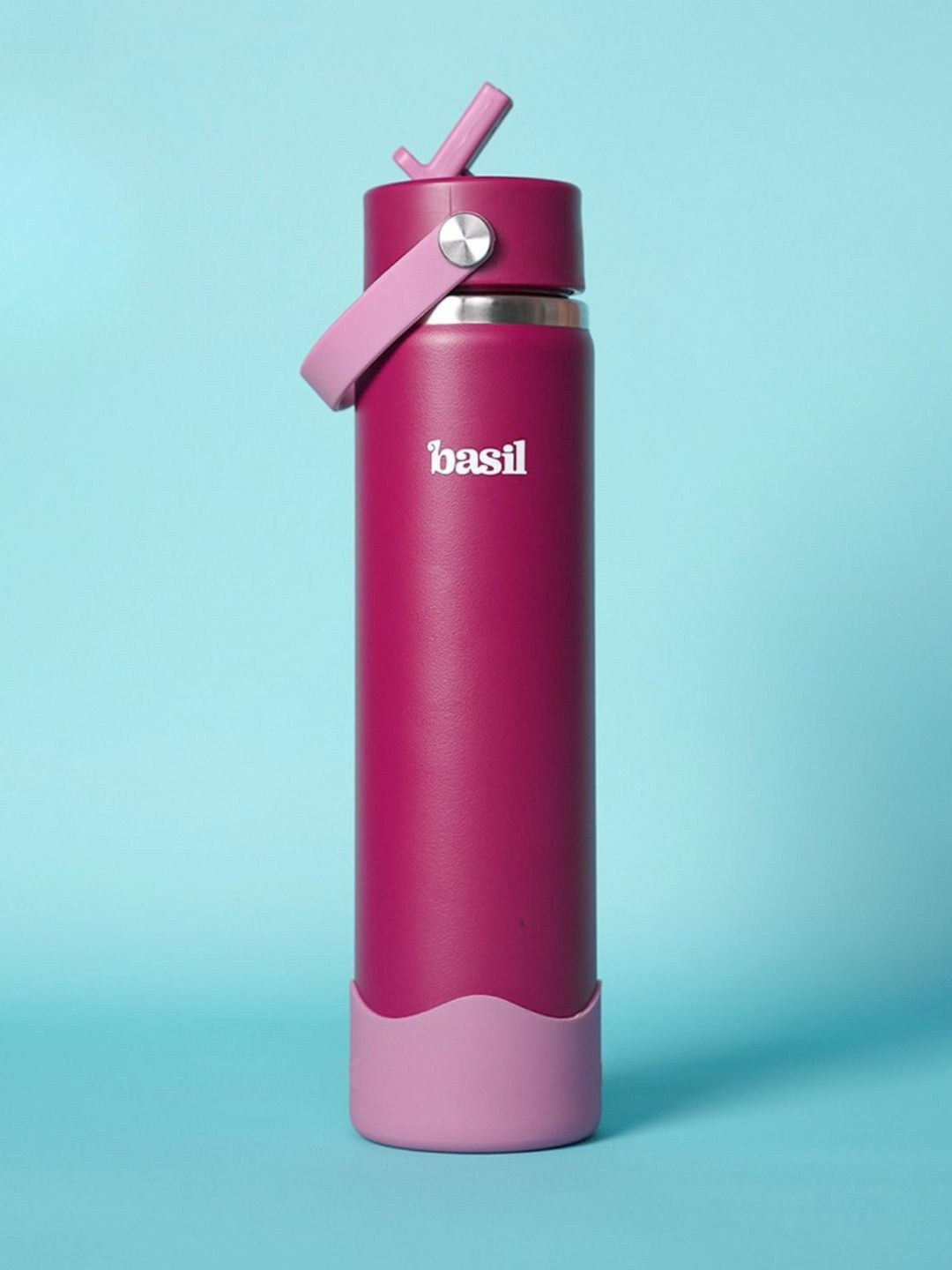 BASIL Purple & Pink Single Stainless Steel Solid Double Wall Vacuum Water Bottle
