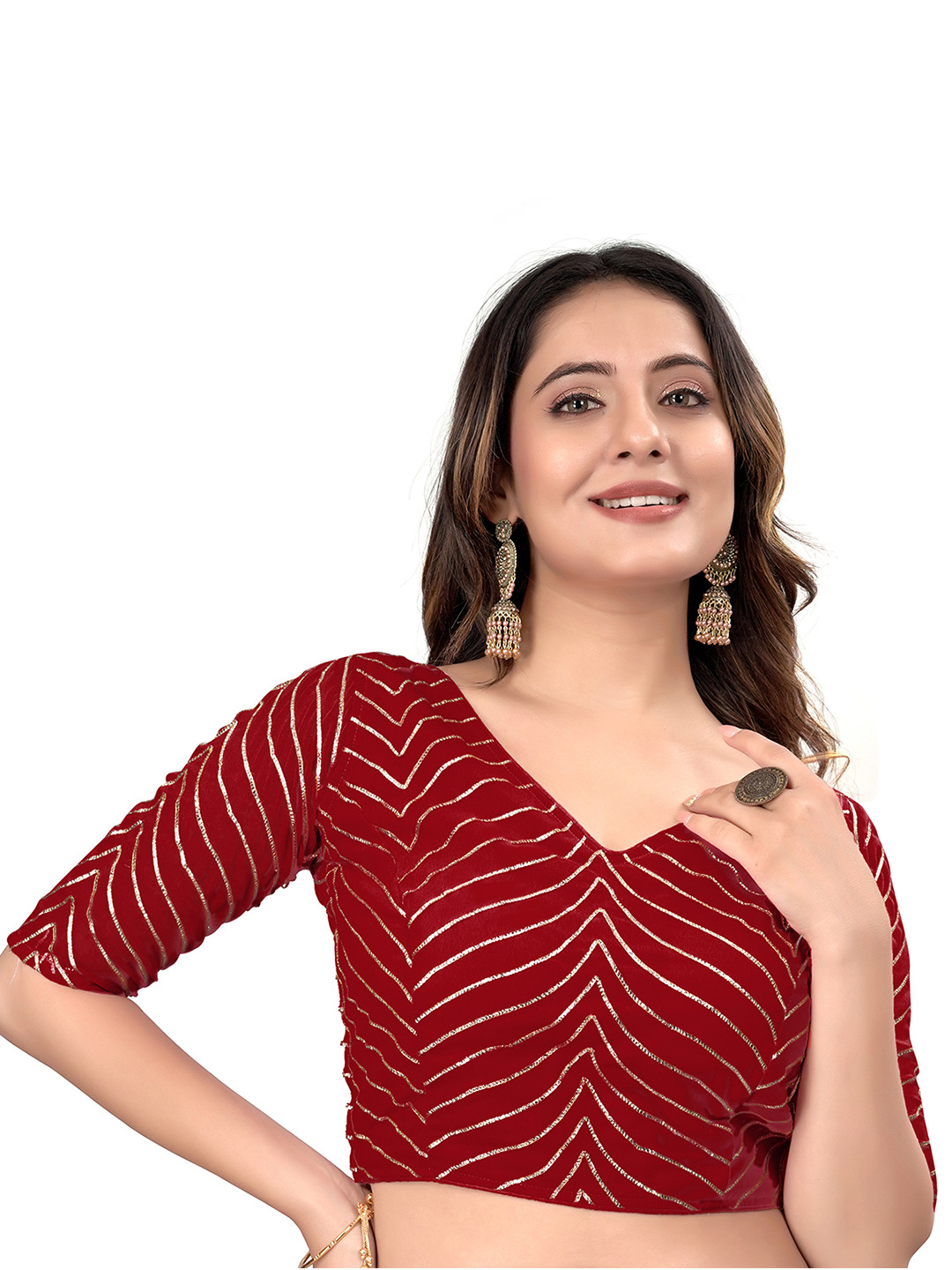 Moda Rapido Silk Woven Design Zari Saree Blouse