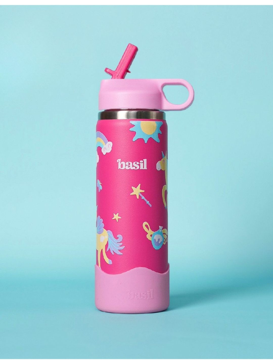 BASIL Pink & Blue Single Stainless Steel Cartoon Characters Double Wall Vacuum Water Bottle