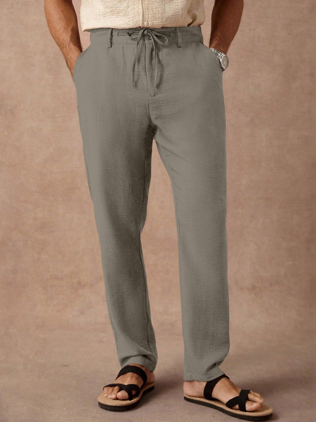 RAJOVATI Men Easy Wash Pleated Trousers