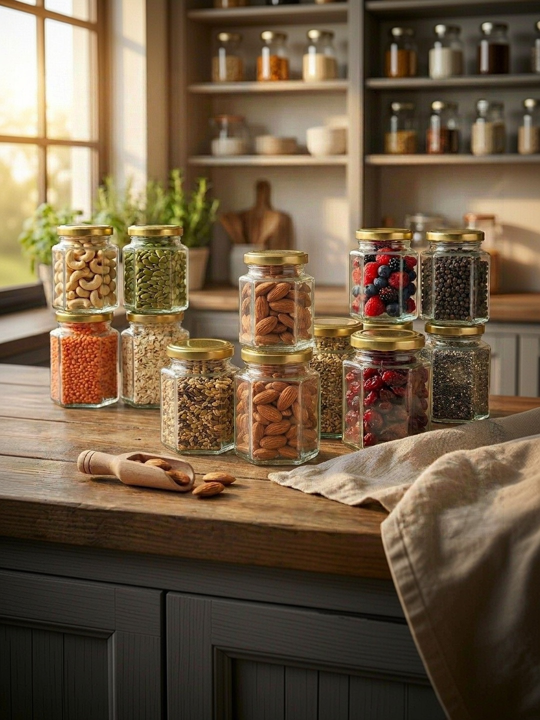 Aura Transparent 2026 Glass Stackable Jar Container