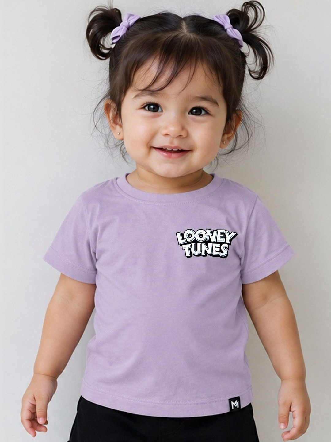 YK X Minute Mirth Kids Brand Logo Looney Tunes Printed T-shirt