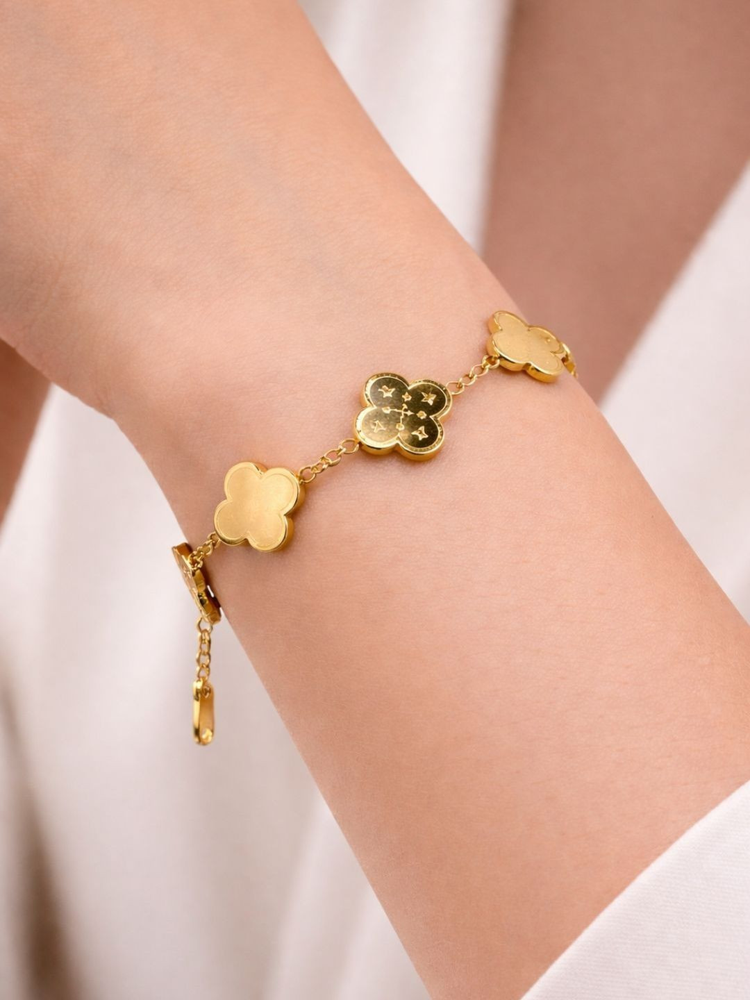Raasrani Women Stainless Steel Gold Plated Wraparound Bracelet