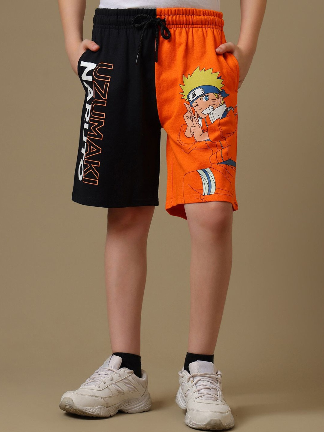 Kids Ville Boys Naruto Printed Regular Fit Shorts