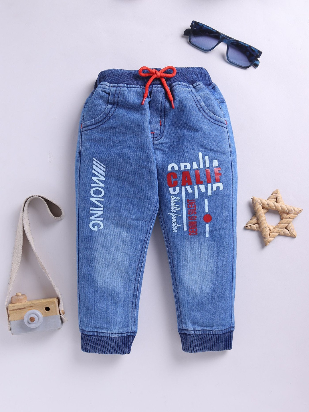 APPLEEYE Unisex Kids Comfort Regular Fit Mid-Rise Printed Jeans
