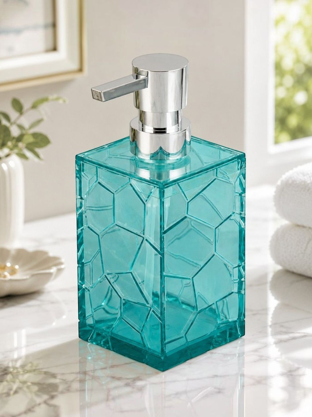 Kookee Blue Abstract Printed Soap Dispenser