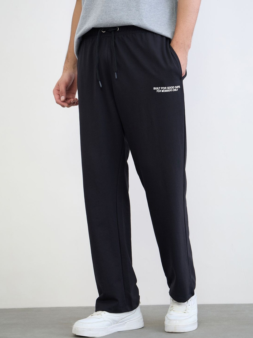 Styli Men Relaxed Fit Typography Training Track Pants