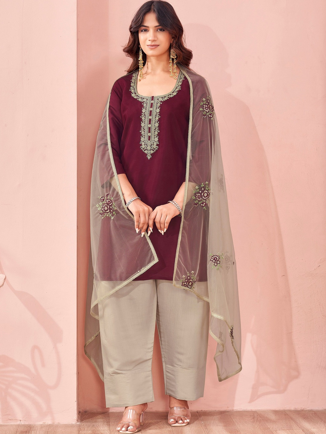 Tikhi Imli Embroidered Silk Blend Farshi Salwar Kurta Set Women