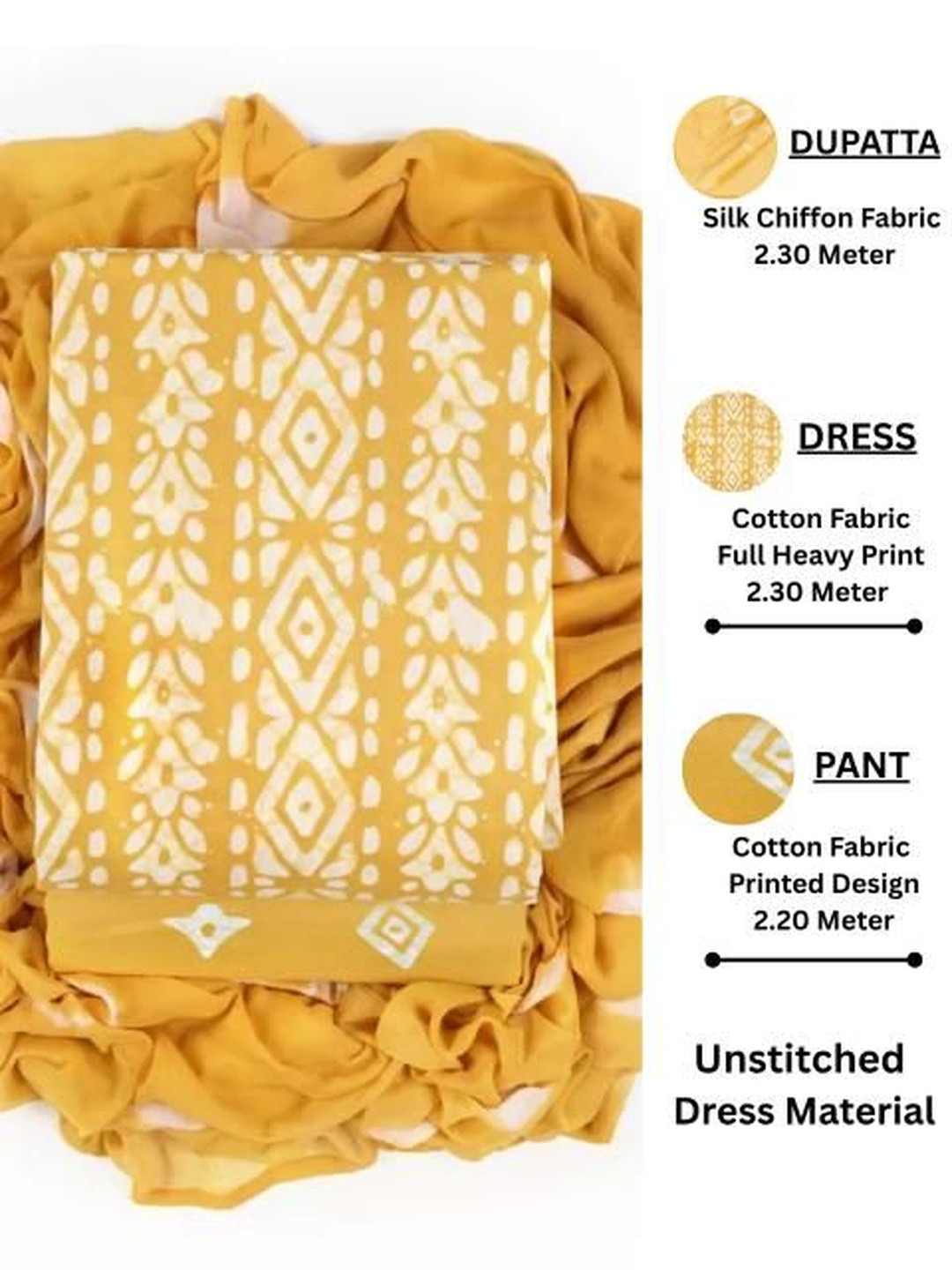 CLEMIRA Printed Pure Cotton Unstitched Dress Material