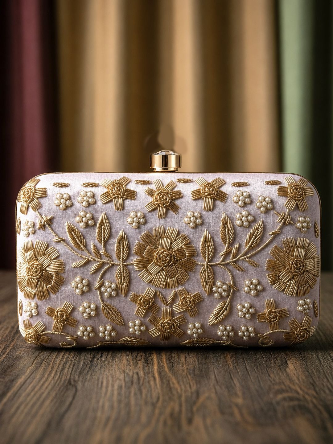 MaFs Embroidered Box Clutch