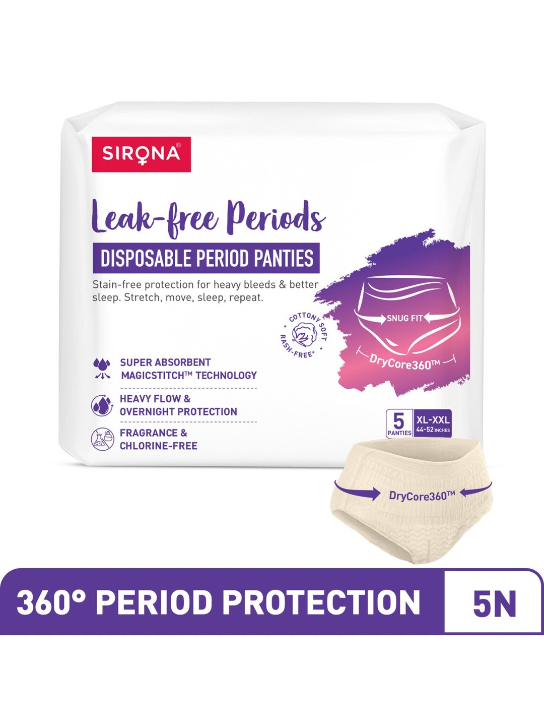 Sirona Disposable Period Panties (2XL) - 5 Pads