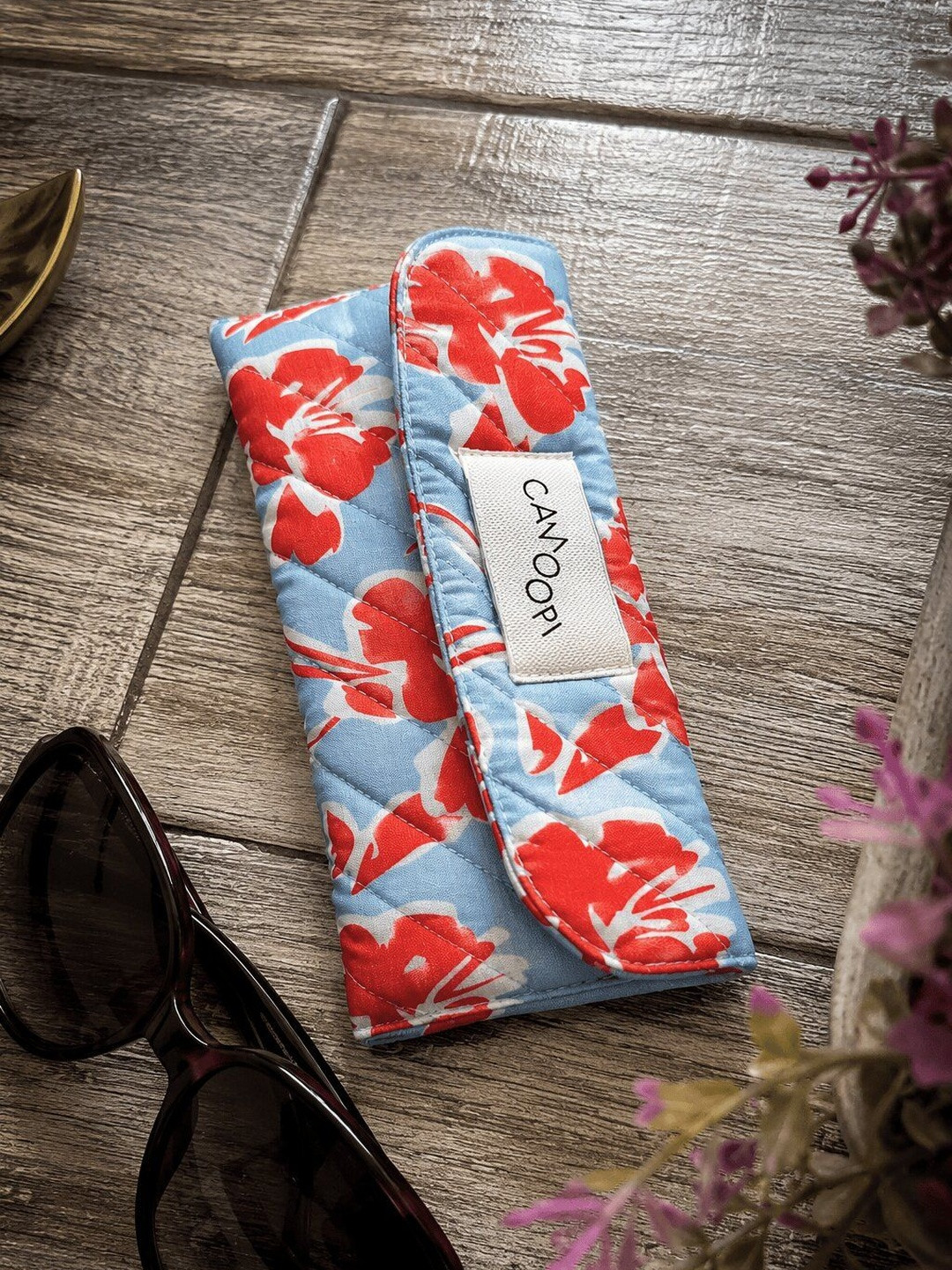 Canoopi Flower Printed Sunglasses Case