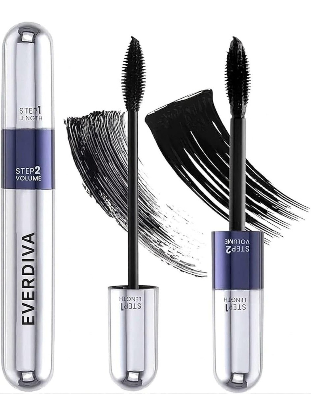 everdiva 2-In-1 Dual Ended Waterproof Mascara - 15 ml - Black