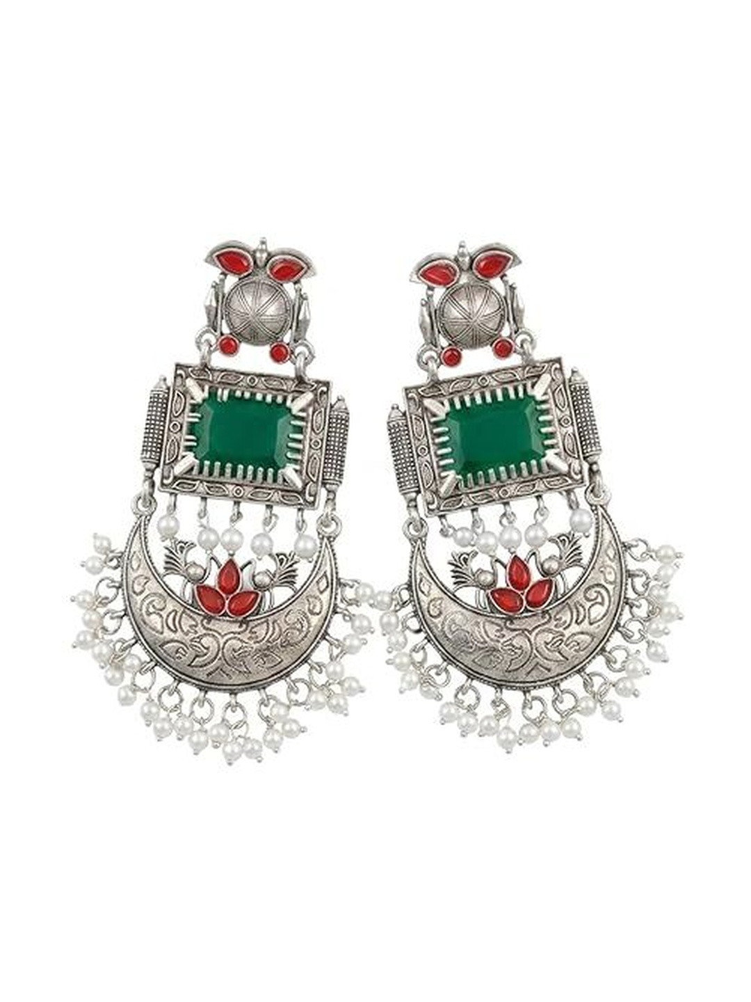 ANAMYA Crescent Shaped Drop Earrings