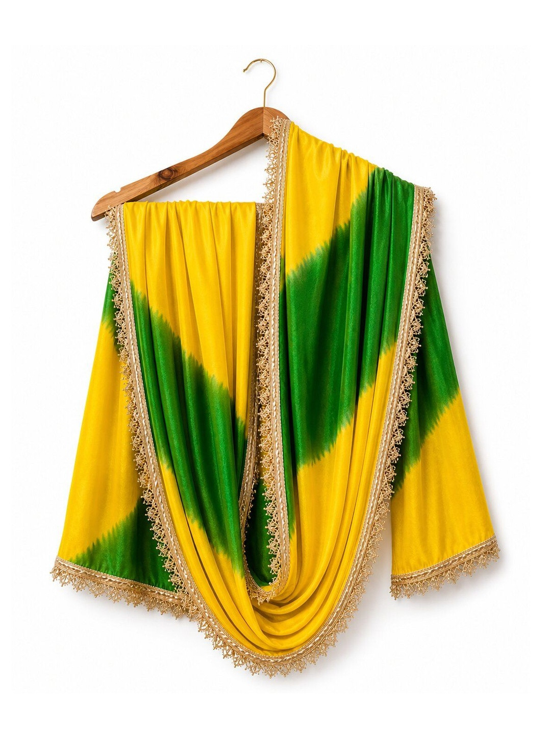 NOORFASHION Dyed Leheriya Dupatta with Zari