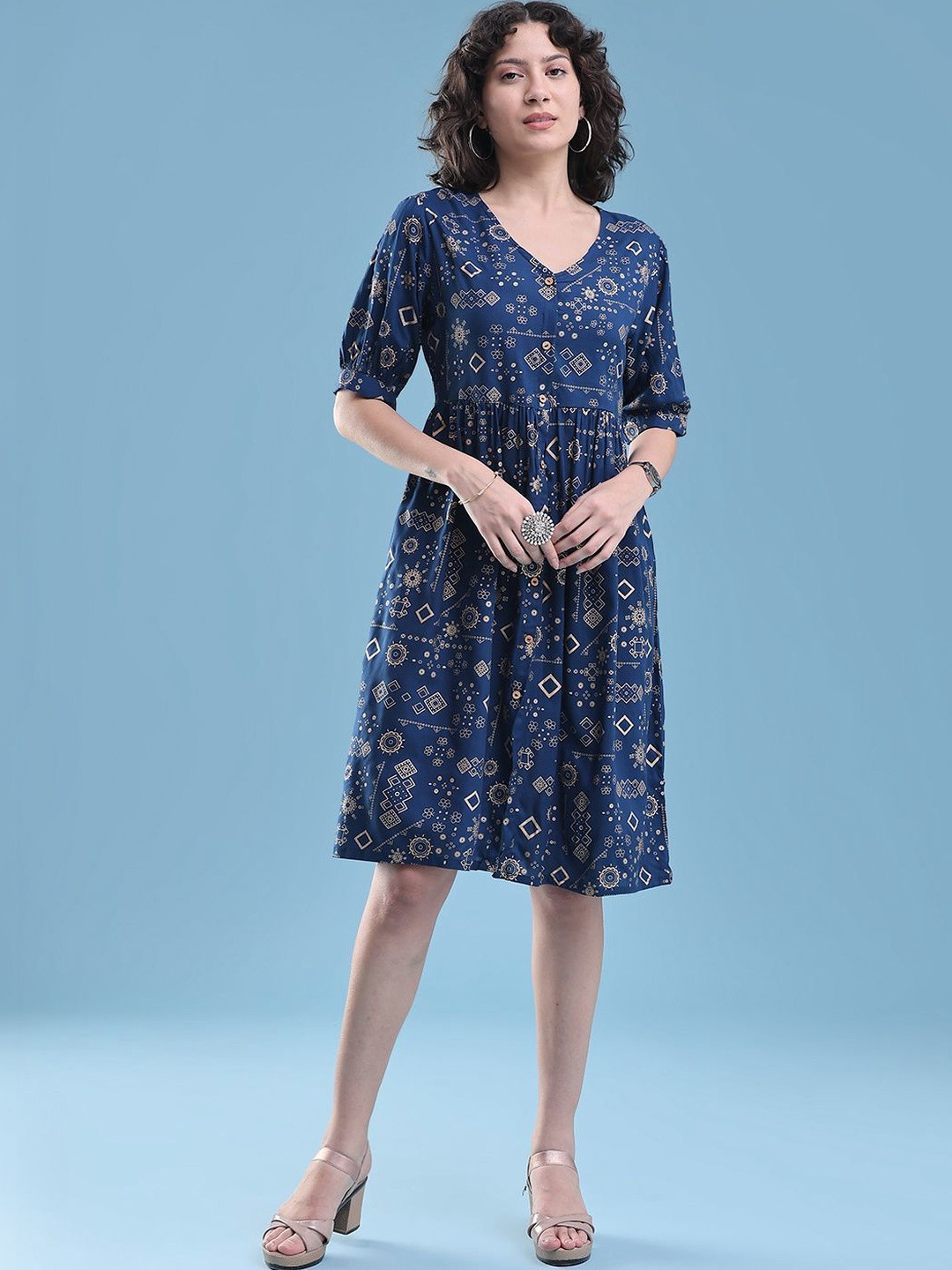 LIMEROAD Print A-Line Dress