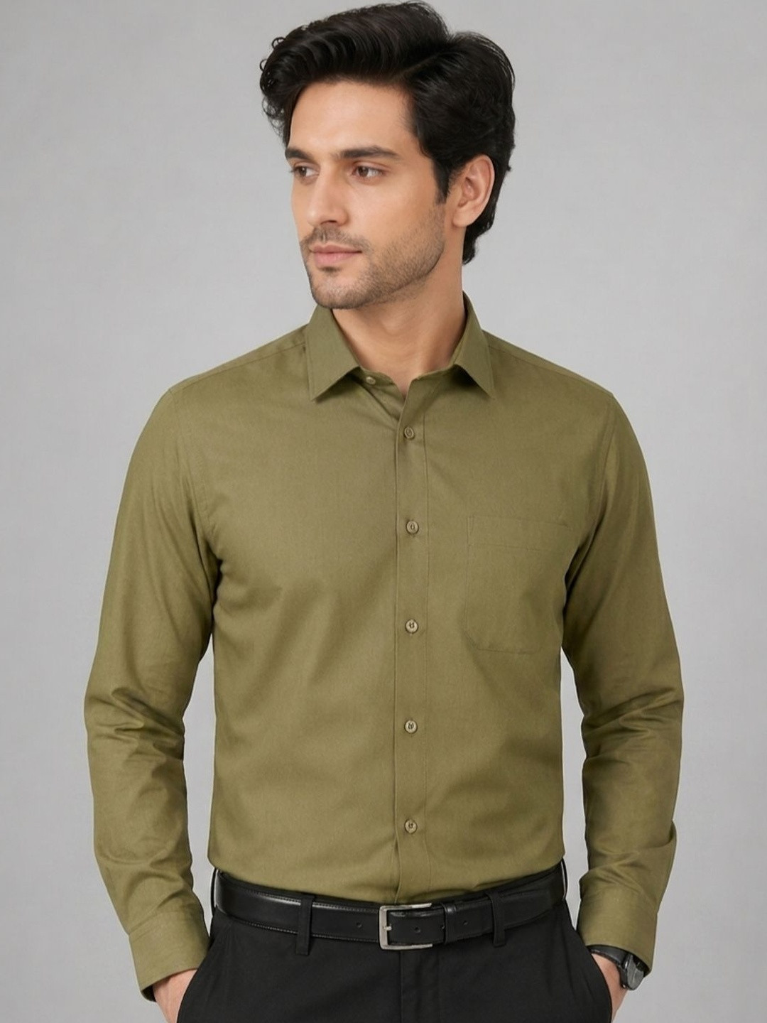 APPEL TOUCH Men Classic Fit Solid Spread Collar Formal Shirt