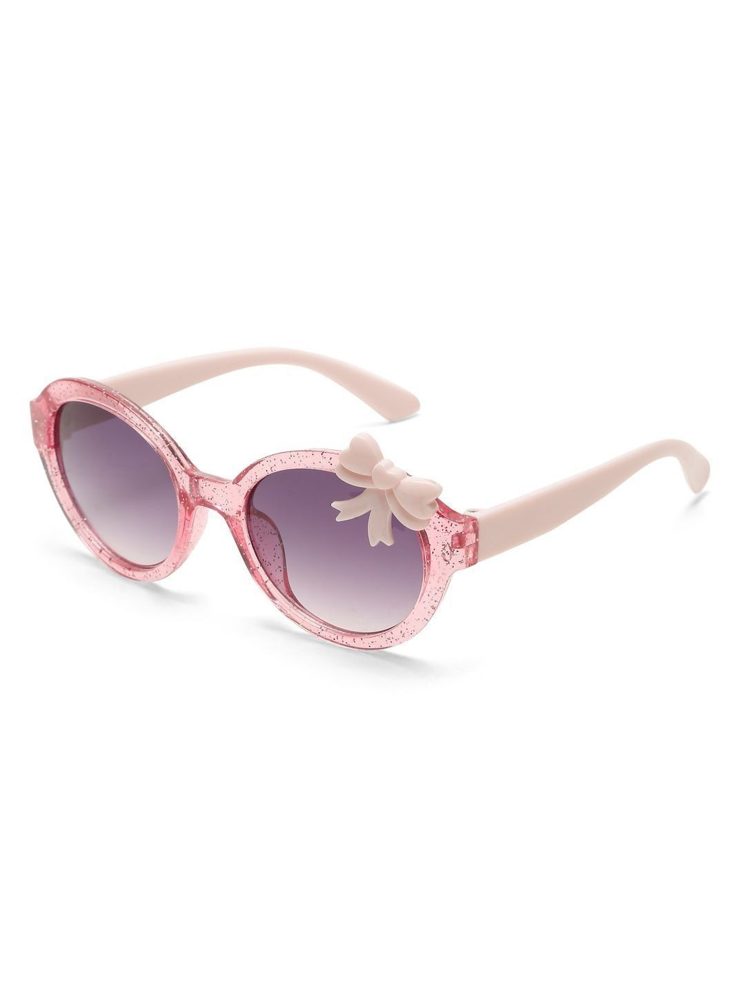 Stoln Girls Black Lens & Pink Round Sunglasses with UV Protected Lens