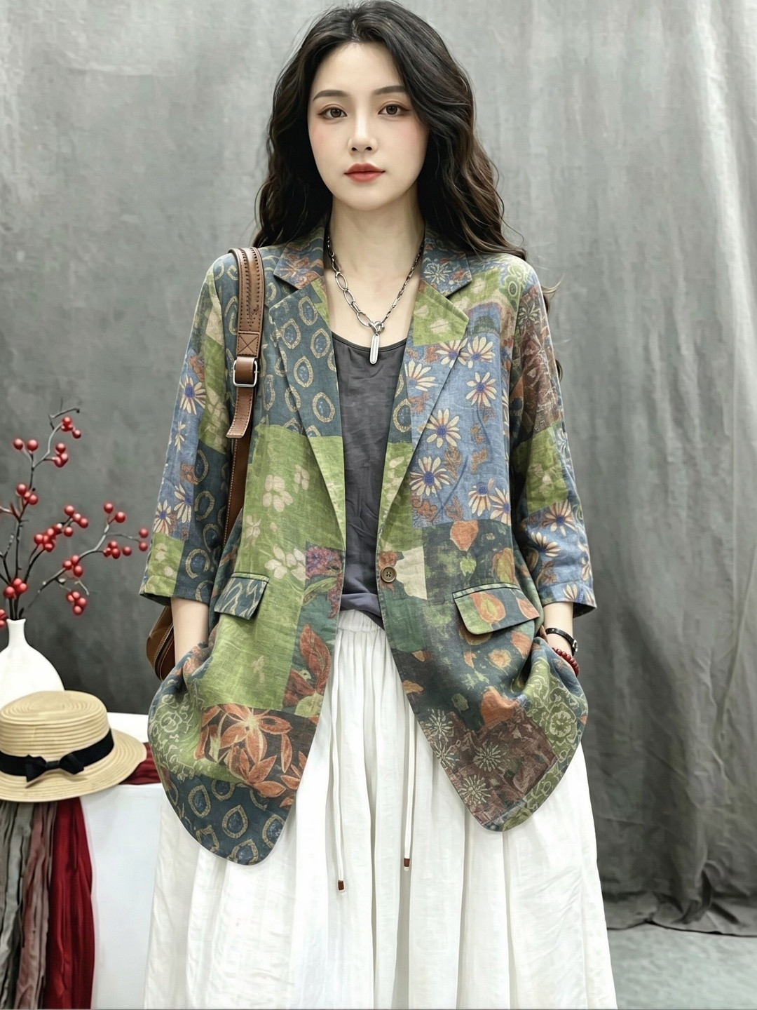Suo Relaxed-Fit Notched-Lapel Collar Single Breasted Blazer