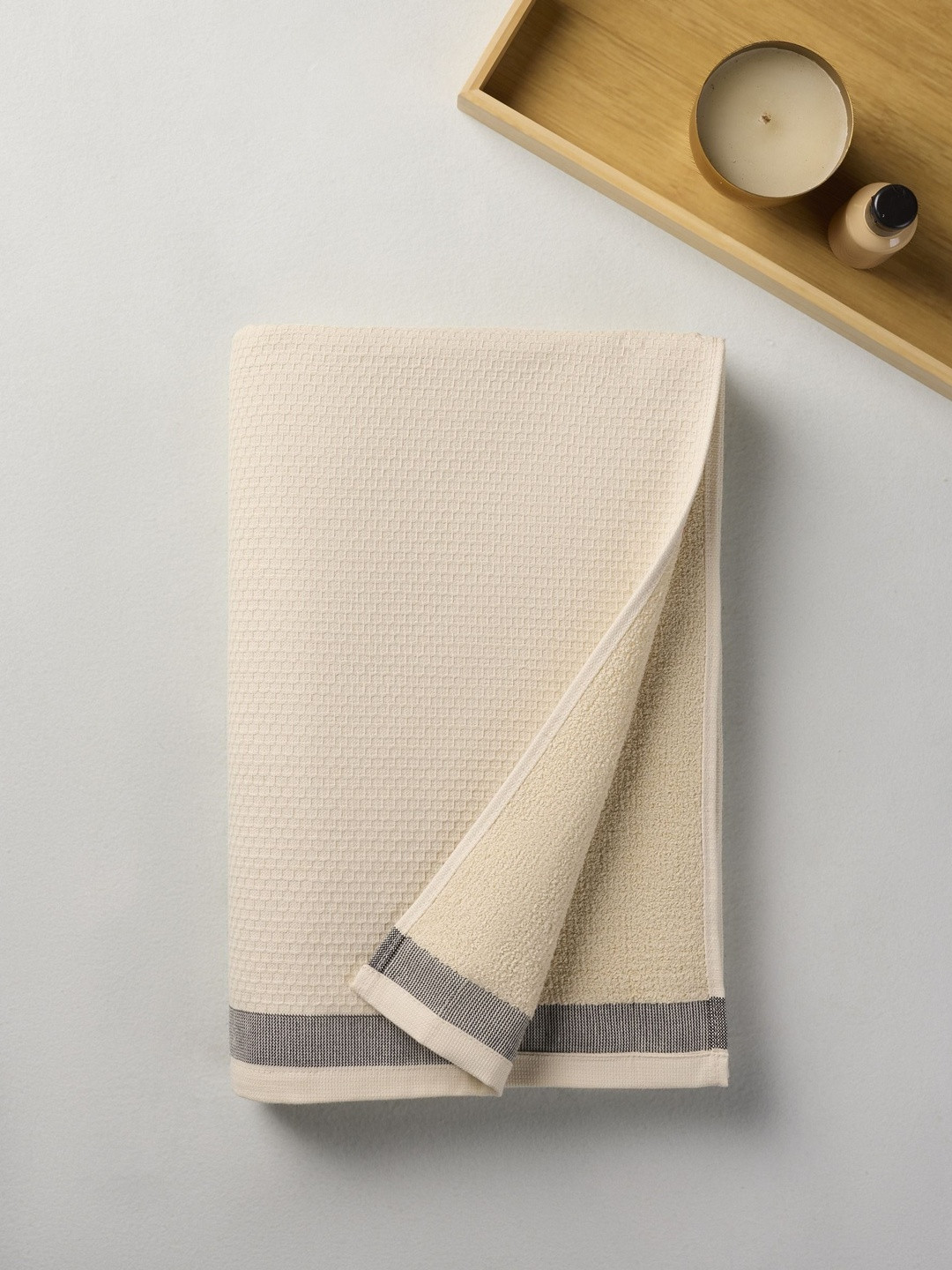 Himeya Grey Solid Cotton 350GSM Super Soft Adult Regular Bath Towel-59x30In