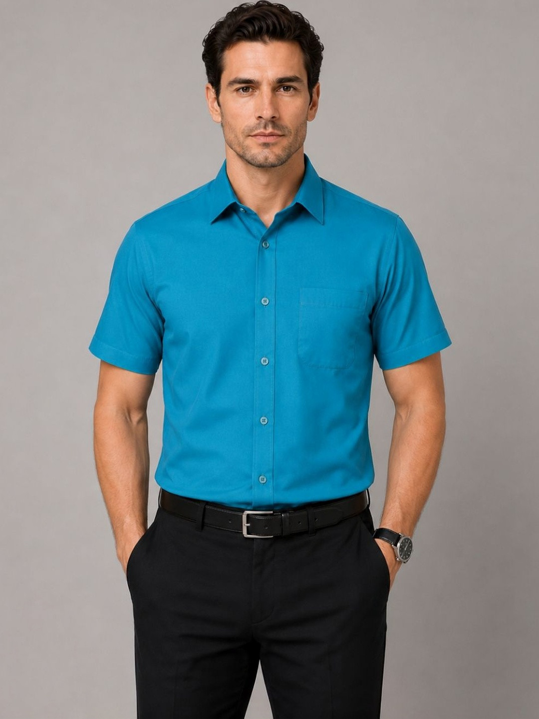 APPEL TOUCH Spread Collar Regular Fit Formal Shirt