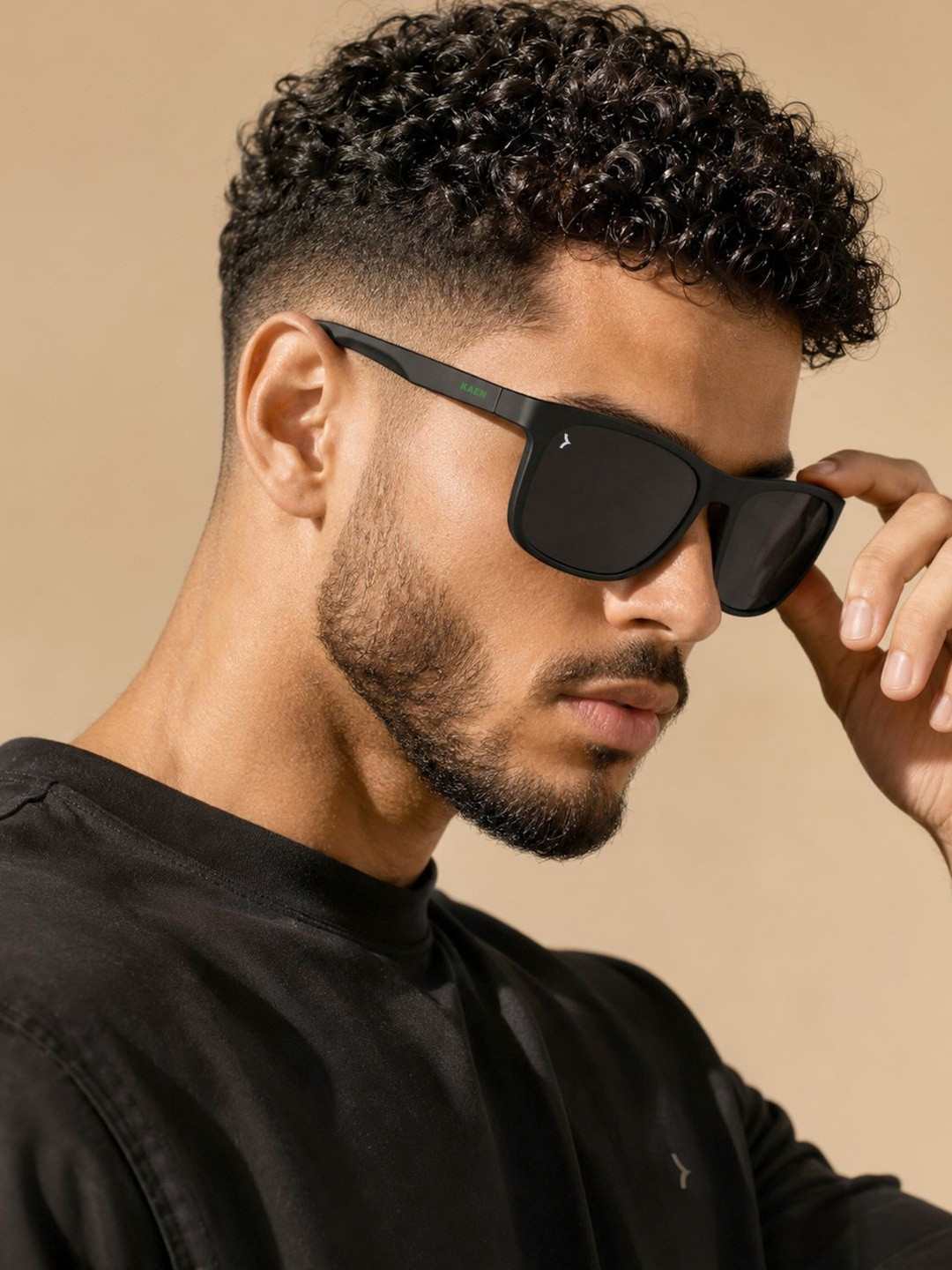 OKNO Unisex Black Lens & Black Square Sunglasses with