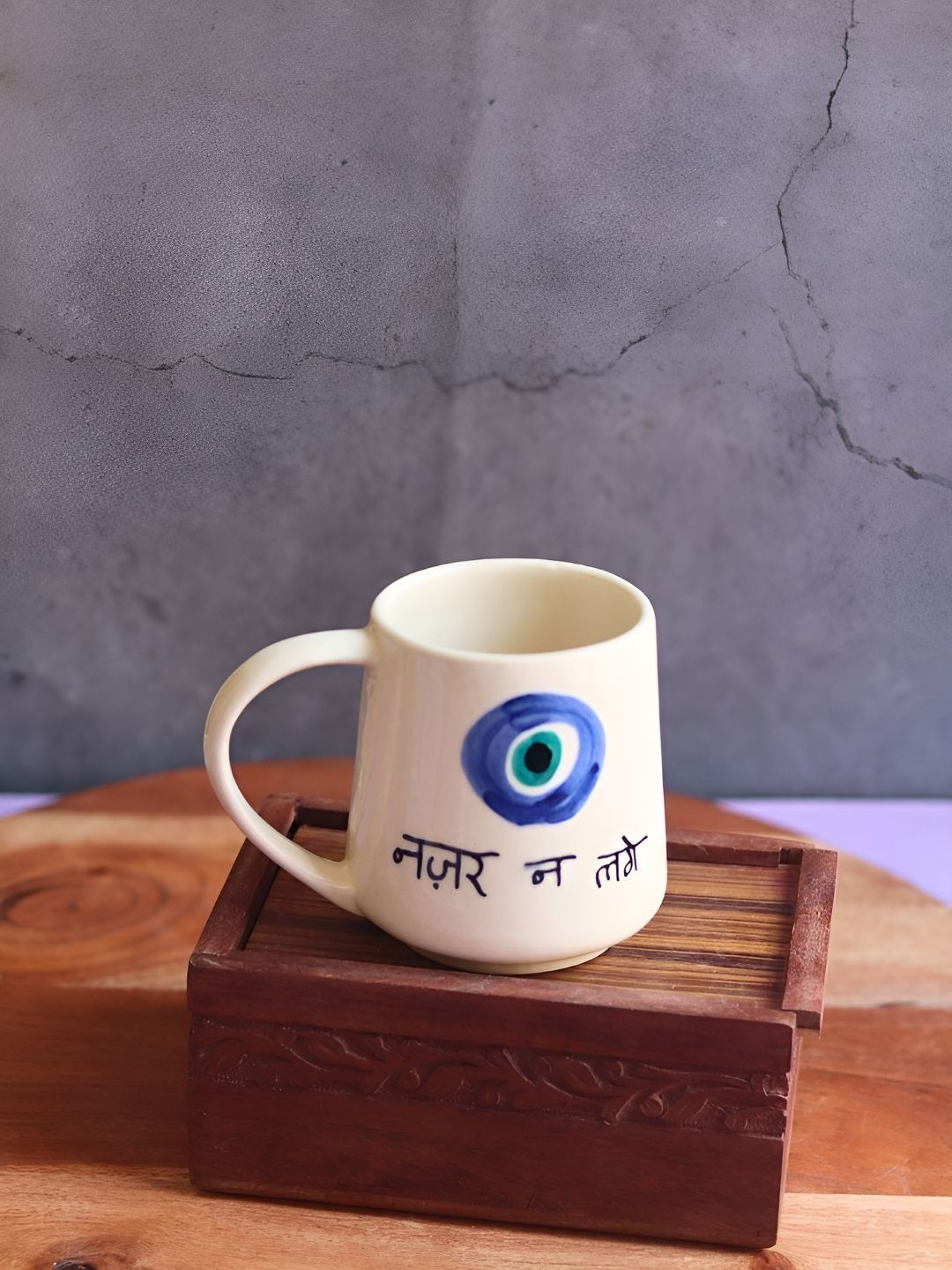 WEAVING HOMES Curl White Typography Ceramic Microwave Safe Mug-250ml