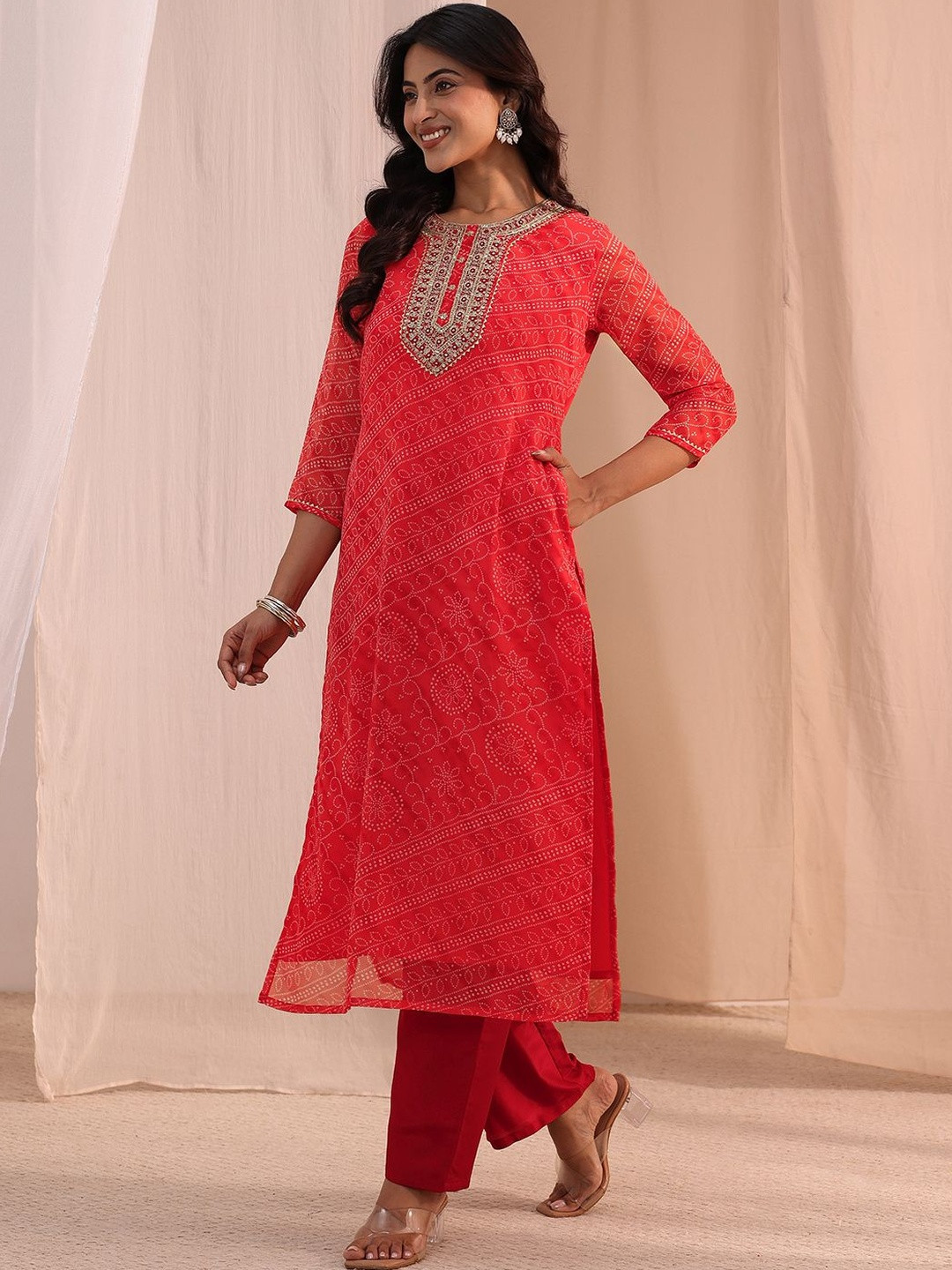 Libas Women Ethnic Motifs Printed Thread Work Kurta