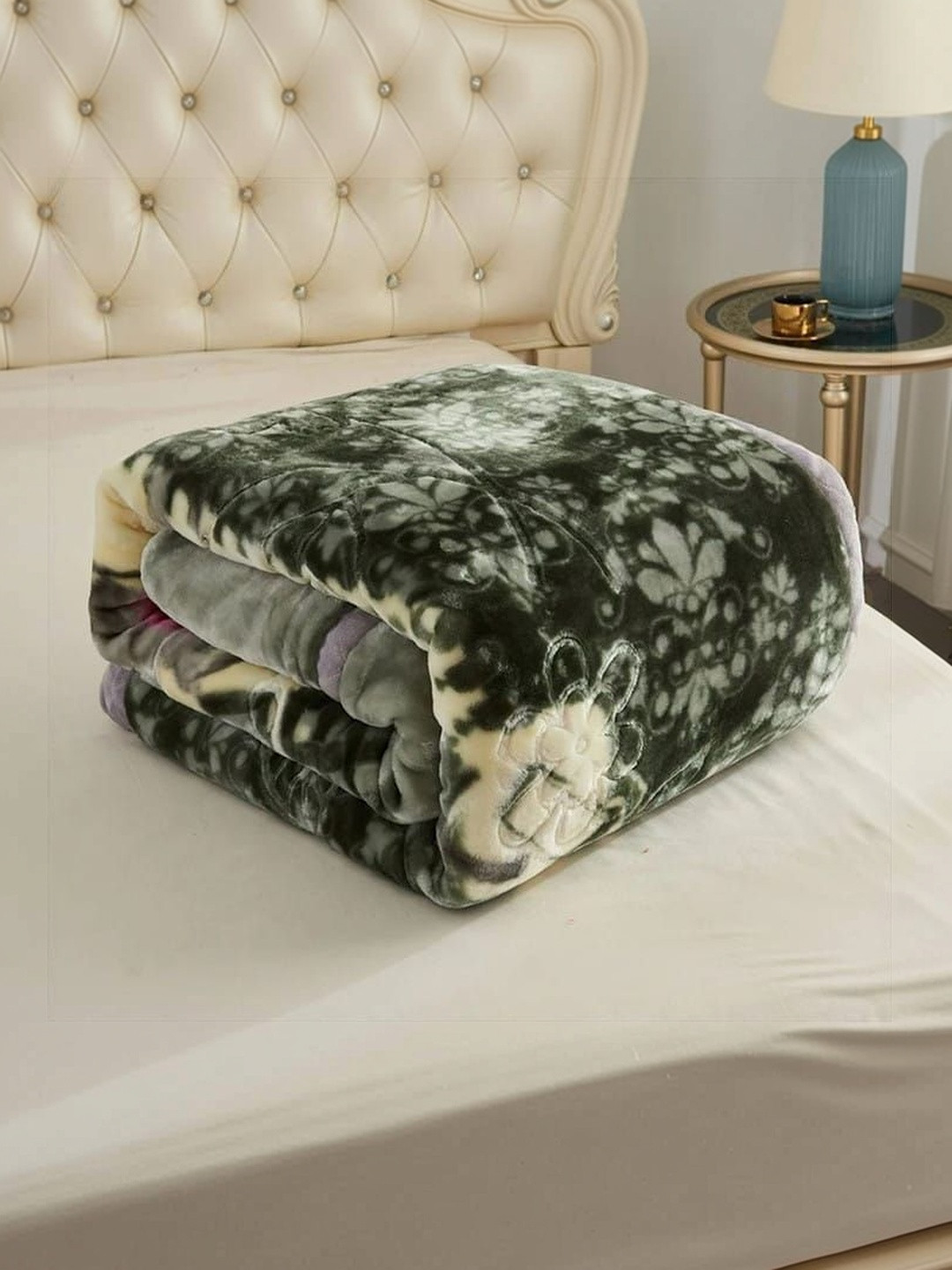 Comfowell Green Floral Heavy Winter Blanket