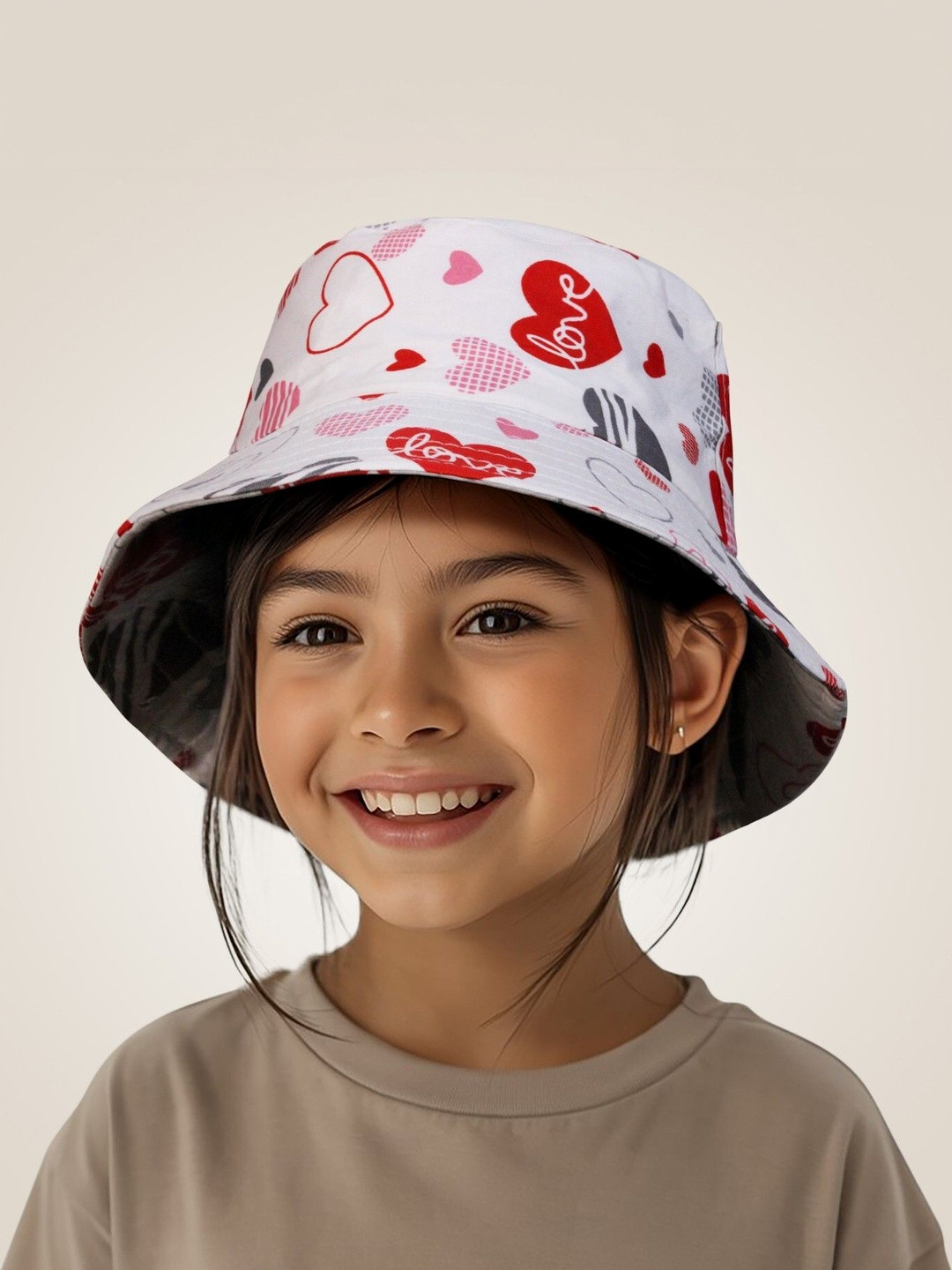 JENNA Unisex Kids White Solid Bucket Hat