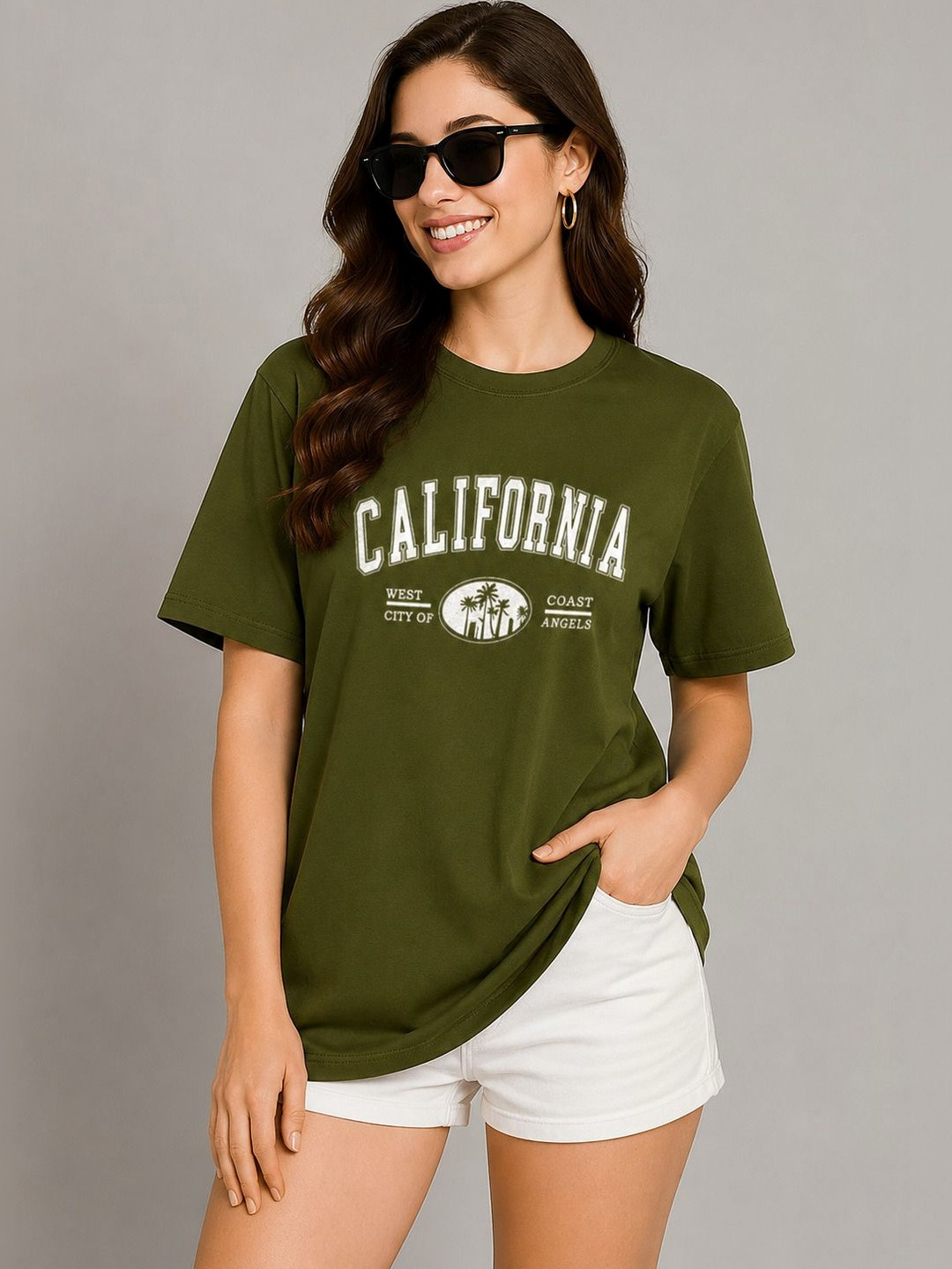 ELVIA Women Typography Printed T-shirt