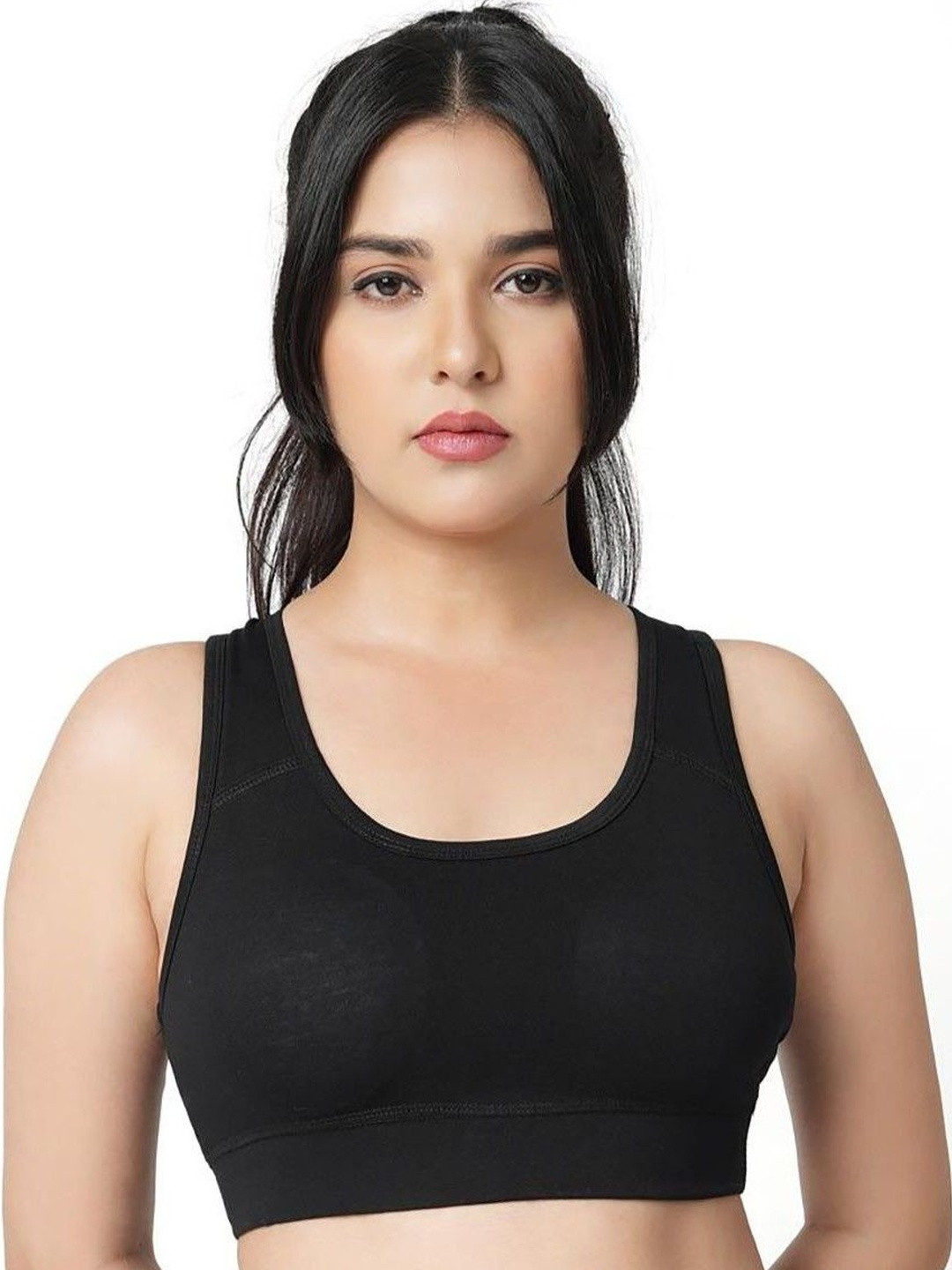 SHOPPY VILLA Women Bra Full Coverage Non Padded Racerback Slip-on Workout Sports Bra