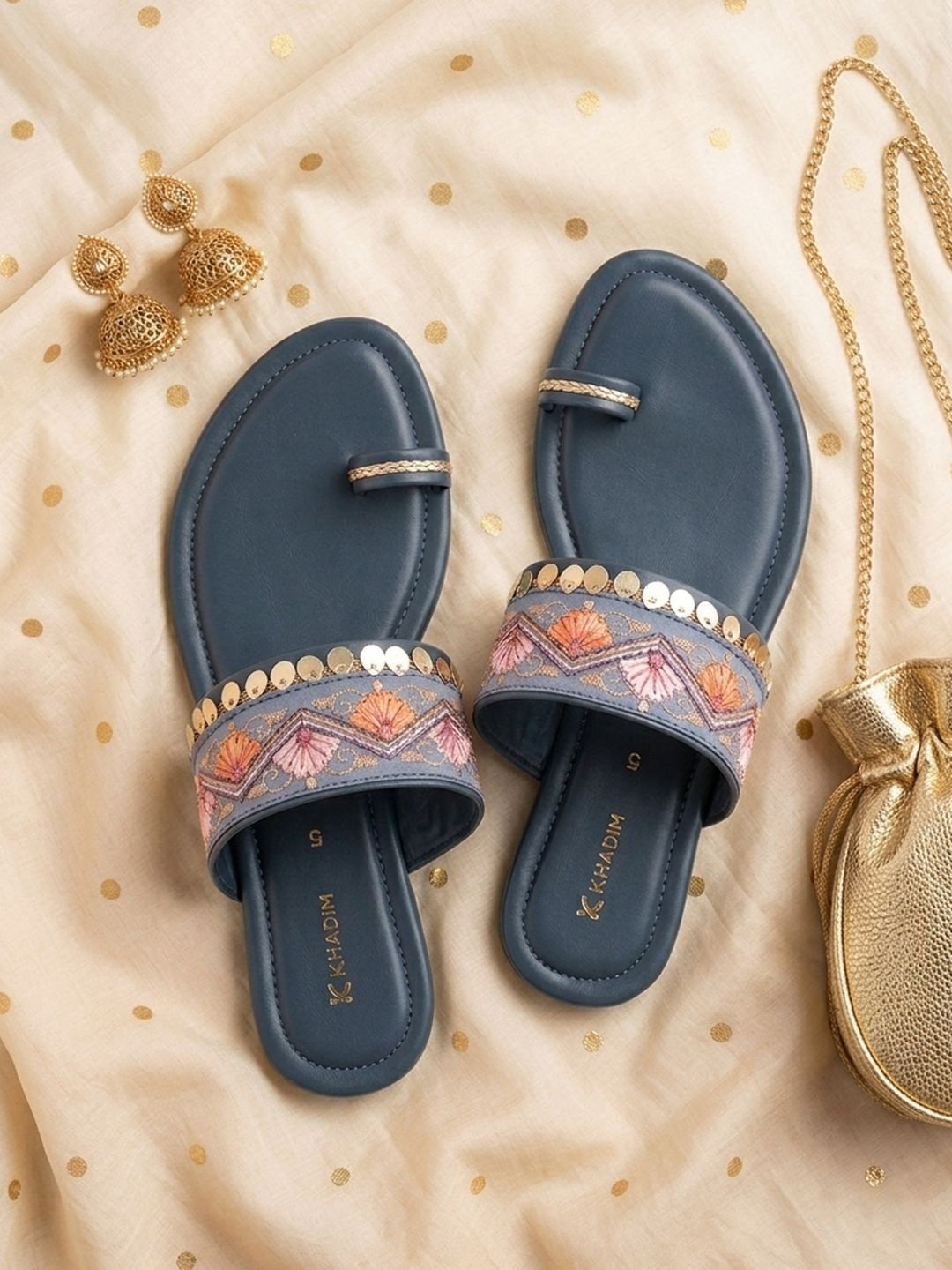 Khadims Embellished One Toe Flats