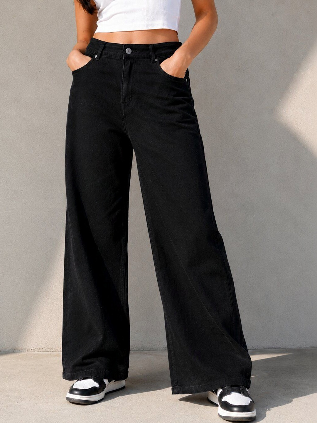 AKACY Women Straight Fit High-Rise Stretchable Jeans