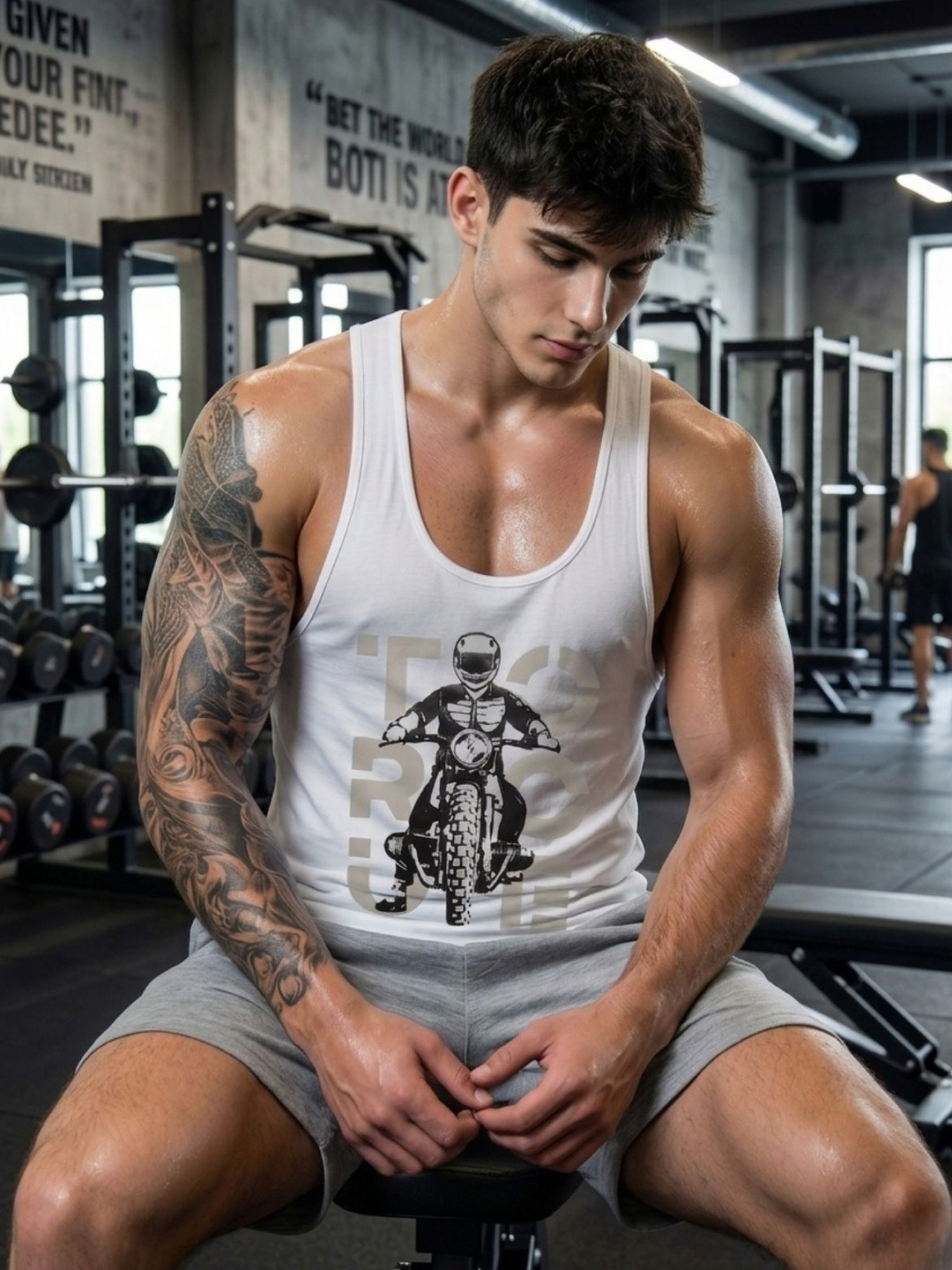 Looks United Printed Gym Vest