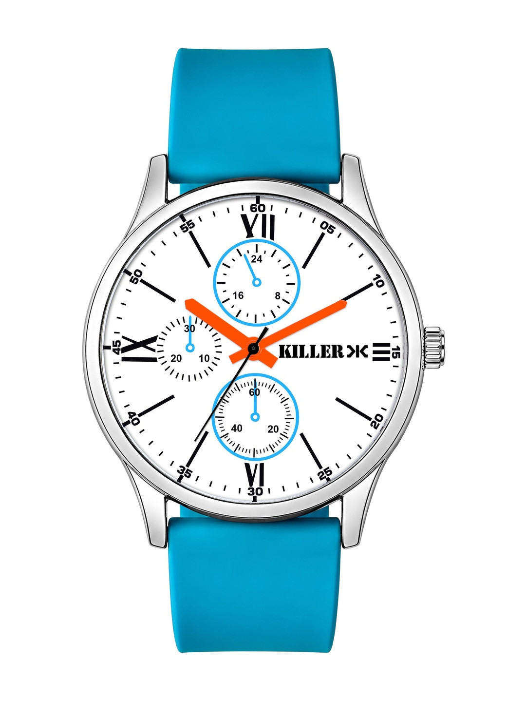 Killer Men Dial & Straps Analogue Multi Function Watch 1025 White Dial Designer style