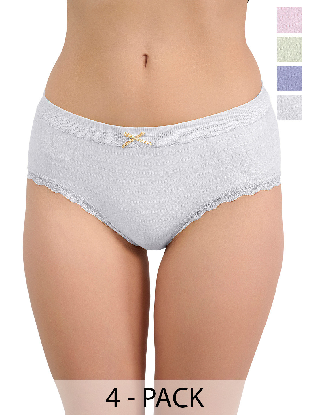 Moda Rapido Pack of 4 Self Design Mid-Rise Basic Briefs