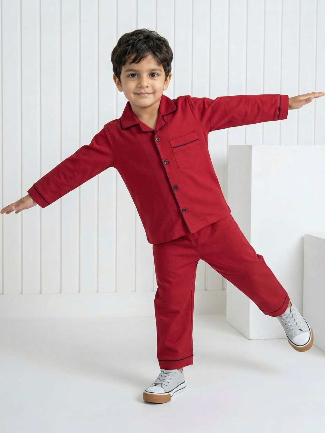 CLAP Kids Full Sleeves Cotton Night Suit