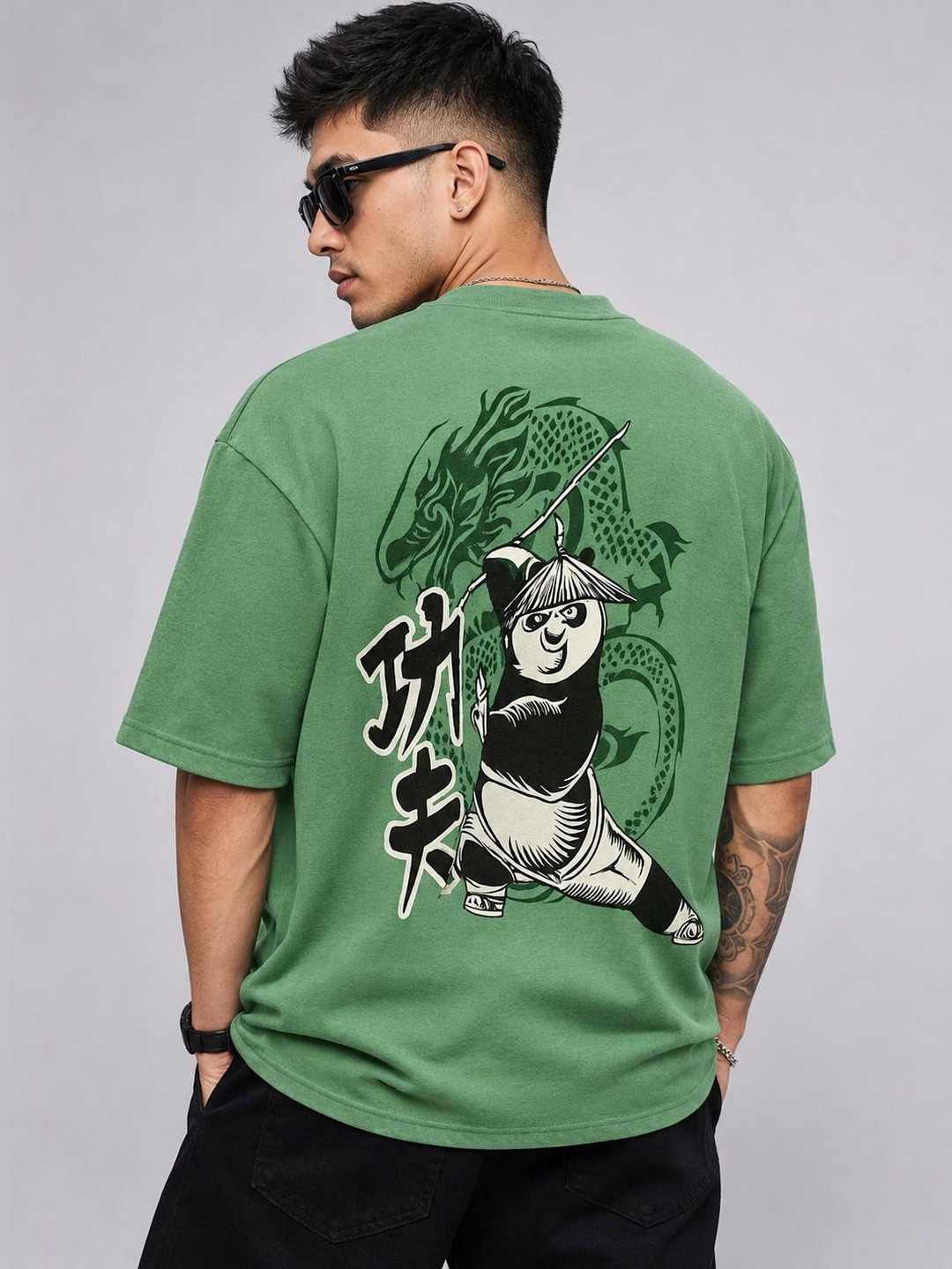 Crazybee Tshirt Men Printed Drop-Shoulder Sleeves T-shirt