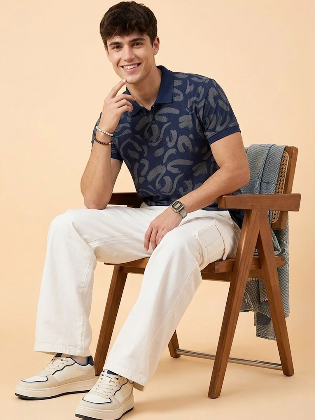 Moda Rapido Men Printed Polo Collar T-shirt