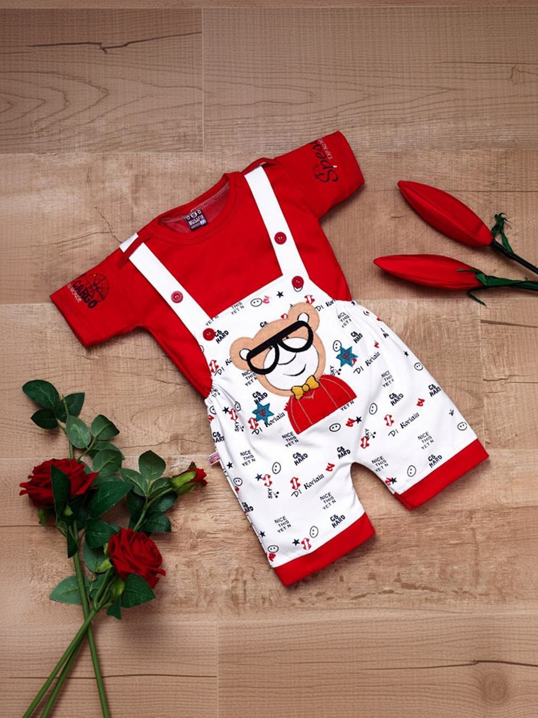 Torham Infants Printed Short Dungarees