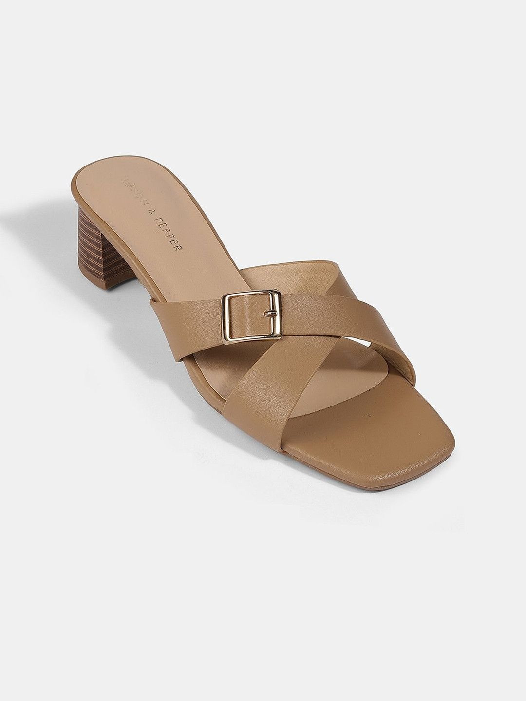 LEMON & PEPPER Women PU Block Sandals