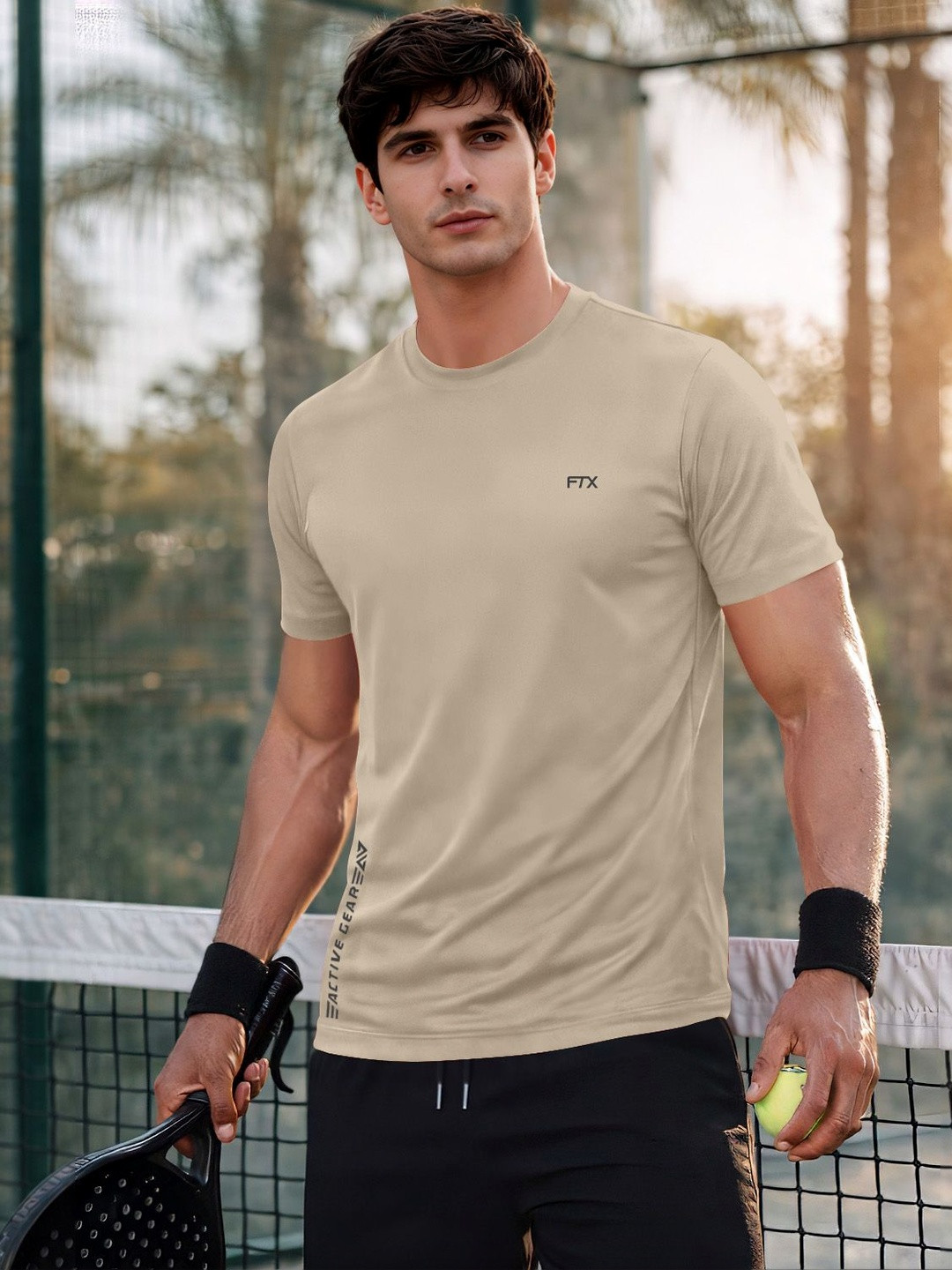 FTX Men Brand Logo Printed T-shirt