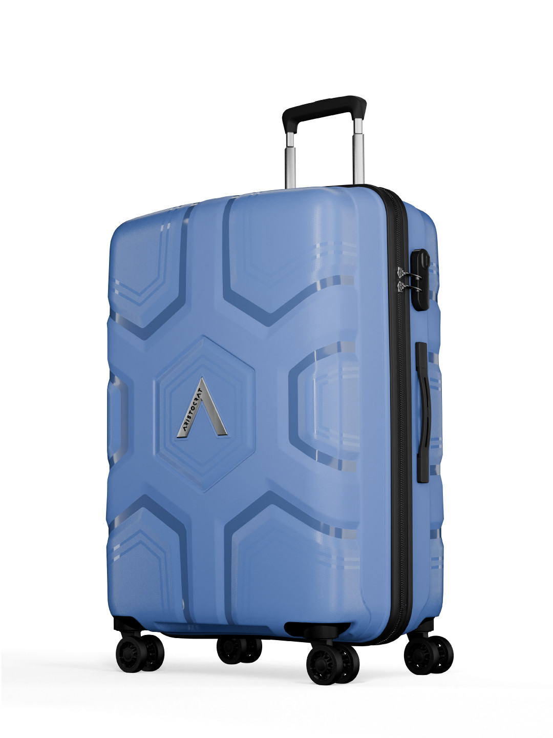 Aristocrat Rock Solid 360-Degree Rotation 8 Wheel Medium Trolley Bag- 61L