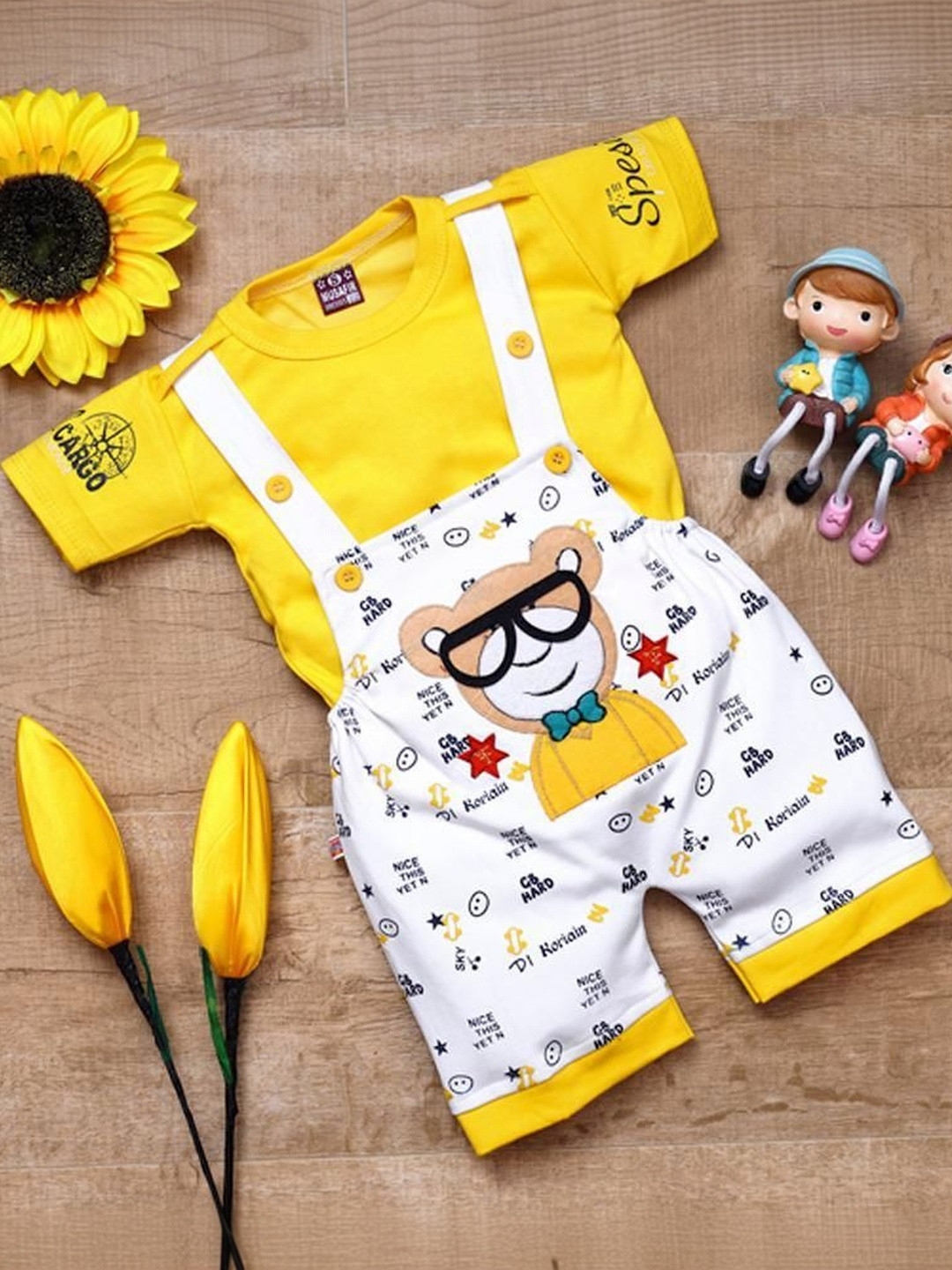 Torham Infants Printed Short Dungarees
