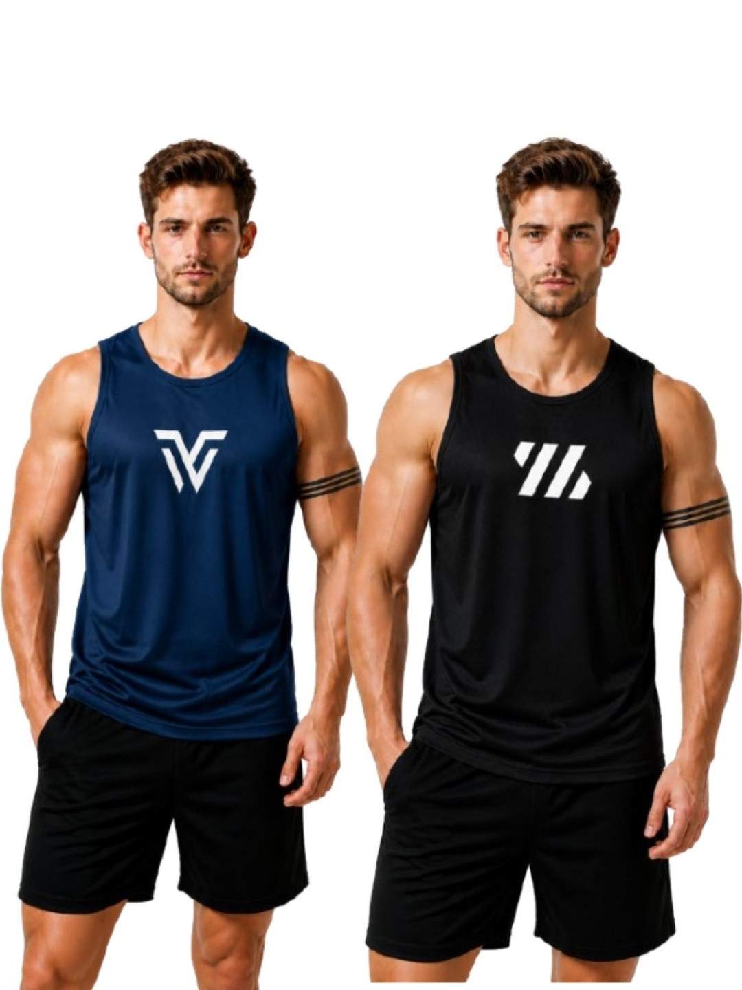 eliteeleganceapparel Pack of 2 Printed Gym Vest