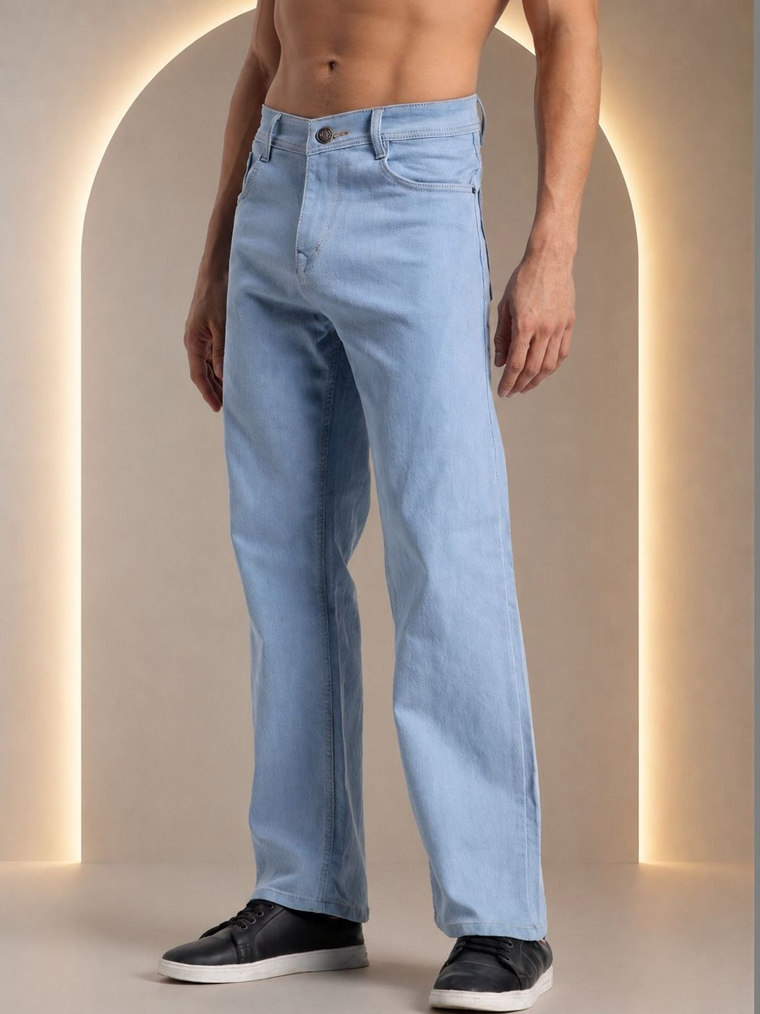 SYNZO Men Comfort Relaxed Fit Mid-Rise Jeans