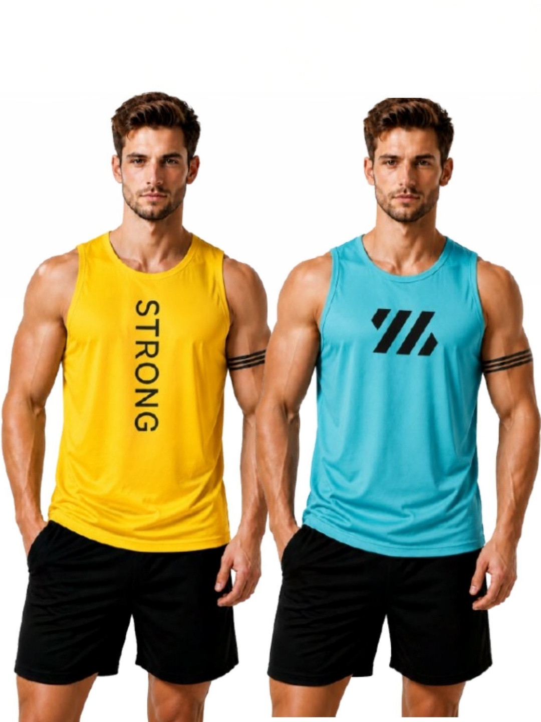 eliteeleganceapparel Pack of 2 Printed Gym Vest