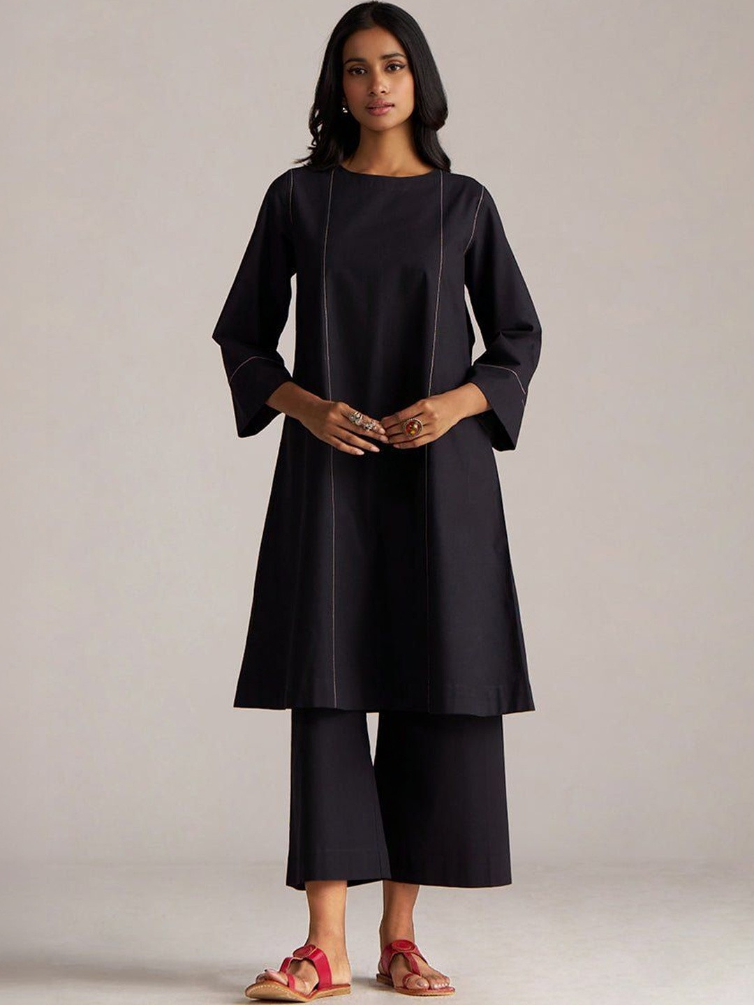 Ganga Linen Solid Tunic with Trousers